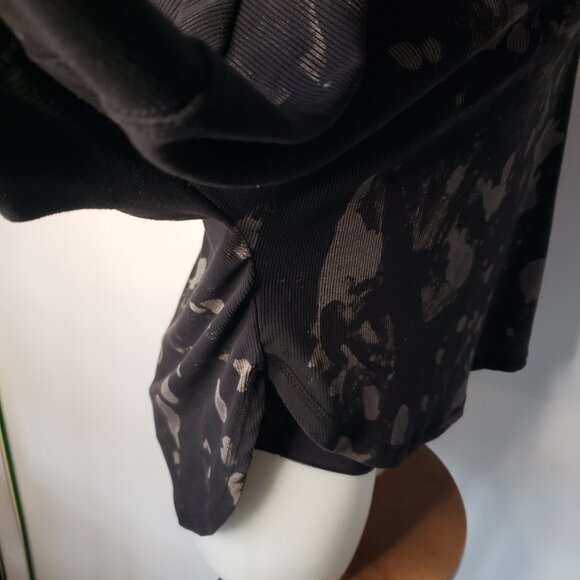 Funky Tie Dye Long Sleeve Black Gray Demobaza style top - Picture 4 of 10